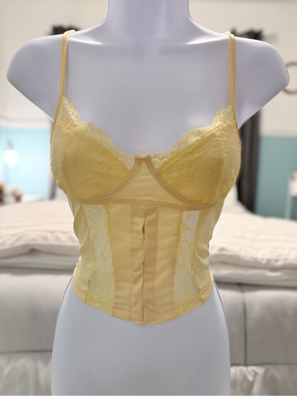 Lace Corset Camisole in Yellow - Women Intimates